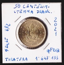 50 CENTESIMI 2021 CITTA' DEL VATICANO - STEMMA PAPA FRANCESCO 
