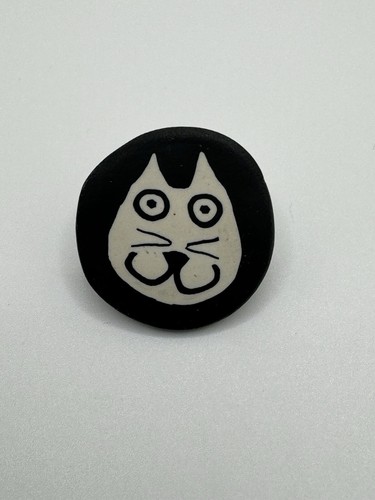 Spilla viso gatto felice - viso,