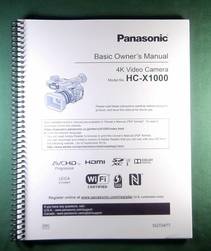 Panasonic x1000 manuale - panasonic, hc-x1000
