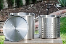 Barton 53Qt Stock Pentola con Cestello Colino Commerciale Acciaio Inox Grado Alimentare