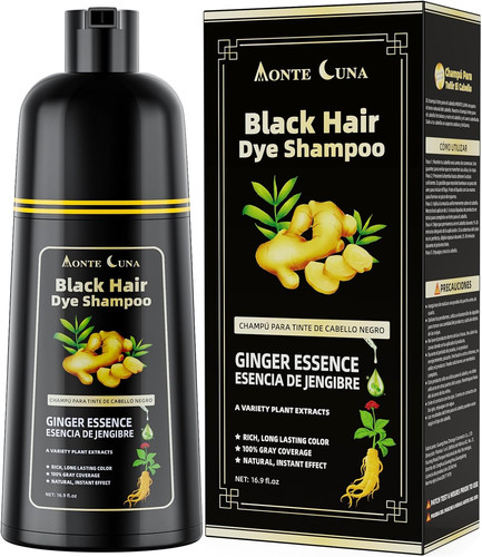Black hair dye shampoo - hair,