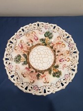 Grande Piatto Centrotavola In Ceramica Capodimonte N Putto Anni 50 Ø37cm Vintage