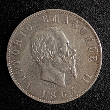 MONETA 2 LIRE 1863 NAPOLI