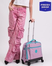 Valigia Kipling Poppy Geo RRP €391 cabina taglia 3M Scotchlite™ tasca per laptop