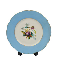 Raro Piatto Antico - HAVILAND Limoges Francia Porcellana Dipinta a Mano Prugne