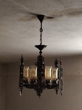 Lampadario 8 luci in ottone