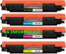 KIT 4 TONER PER STAMPANTE HP LASERJET COLOR PRO CP1025 CP1025NW CE310A 313A 126A