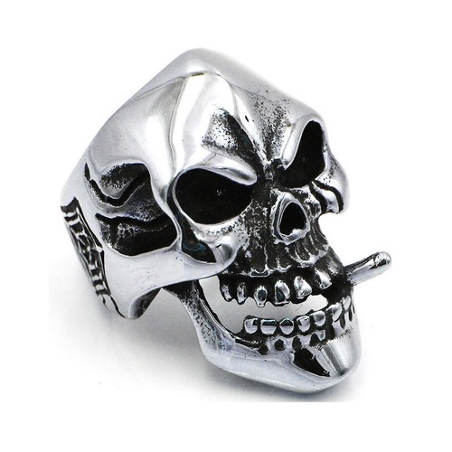 Anello teschio fumo sigaro