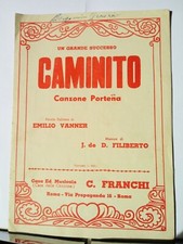 CAMINITO - Canzone porteña - spartito mandolino Ed. Franchi Roma. cm. 17,8 × 25.
