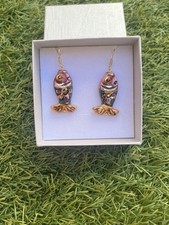 Orecchini Pendenti Pesci in ceramica di Caltagirone Artigianale