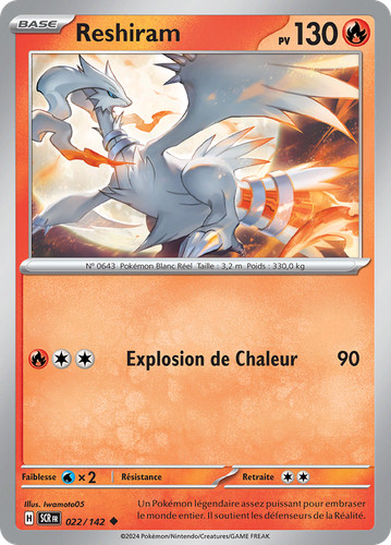 Carte pokémon reshiram - pokémon,