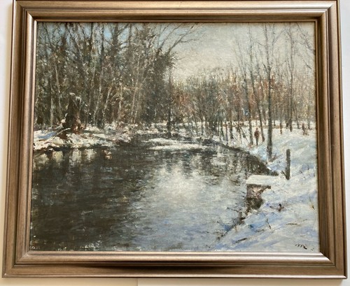 Dipinto olio vintage - , innevato
