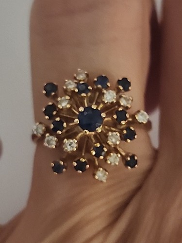 Anello tondo zaffiro blu