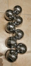 set di 8 bocce di metallo (petanques)  cromato Vintage, marca Angel Sports.