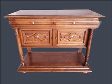 CONSOLE CREDENZA IN NOCE MASSELLO INTEGRA E ORIGINALE EPOCA 800' RESTAURATA