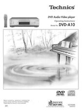 Technics Lettore DVD-A10 DVD Proprietario Manuale Istruzioni Ristampa