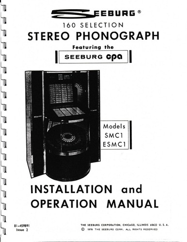 Manuale jukebox seeburg model - jukebox,