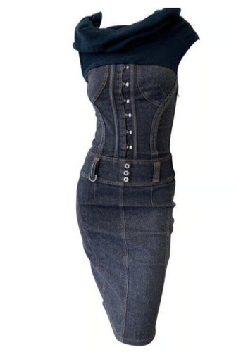 Abito corsetto denim dolce - in,