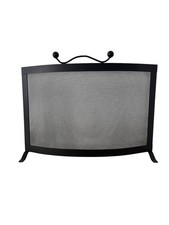 Parascintille per Camino in Ferro Design Moderno Curvo 57x43h cm made in Italy