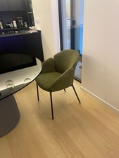 Sedie in tessuto verde x2