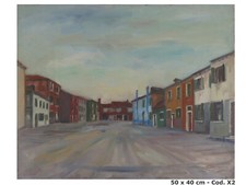 QUADRO OLIO VEDUTA BURANO