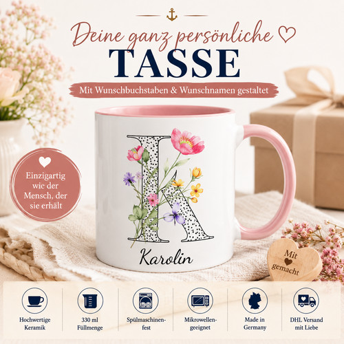 Tazza lettera personalizzata