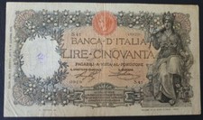 BANCONOTA 50 LIRE BUOI DECRETO 1 AGOSTO 1917 BB - R2