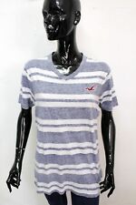 Hollister Donna Taglia XL Maglia T-shirt Cotone Logo Woman Manica Corta