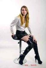 Sexy Stivali Coscia Zip Tacco