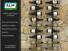 CANTINETTA DA PARETE IN FERRO PORTA BOTTIGLIE DESIGN MODERNO E FUNZIONALE