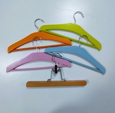 Lotto 5 grucce legno appendiabiti capospalla camicie  bambino bambina