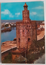 Cartolina d'epoca Siviglia Sevilla Torre del Oro y Rio Guadalquivir 10x15cm