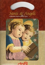 KIT STAFIL SANTI E ANGELI "ANGELI CANTORI" TELA MEZZO PUNTO STAMPATA + FILI