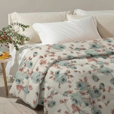 Trapunta matrimoniale GABEL CHLOE piumone invernale fiori ottanio