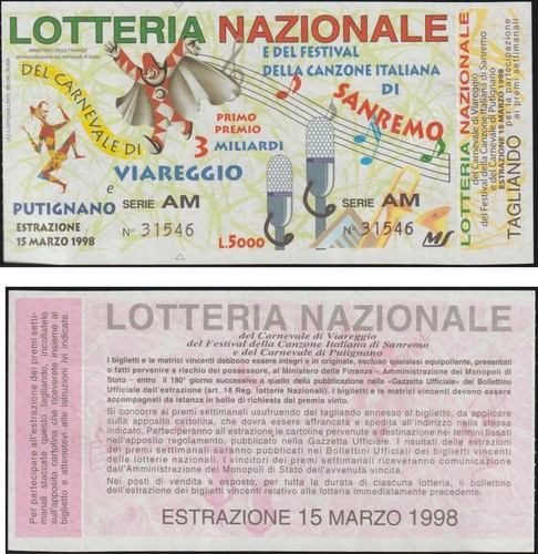 Italia biglietto lotteria - italia,