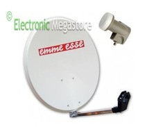 KIT PARABOLA ANTENNA SATELLITARE 80cm IN ACCIAIO CON LNB 0,1db GBC EMMEESSE