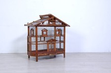 Antica gabbia in legno primi 900 Vecchia voliera artigianale Casetta uccelli H1m