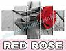 QUADRO MODERNO TELA RED ROSE STAMPA 150X90 5PZ ARREDO FIORI ROSA ROSSA