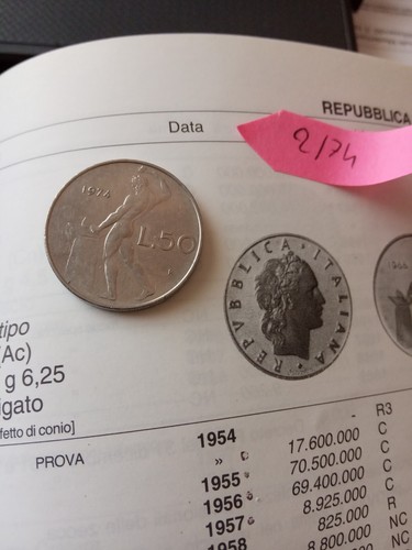 Moneta lire del 1974 - 50,