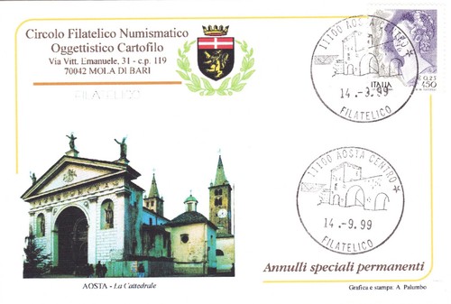 Cartolina aosta centro con - cartolina,