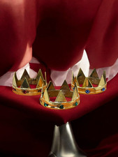 Tris Corone Metallo Bagno Argento 3 Cm Diametro King Re Magi