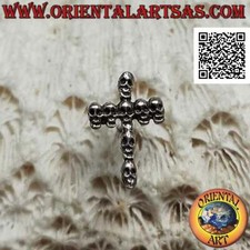 Mini orecchino in argento 925‰  la croce di teschi