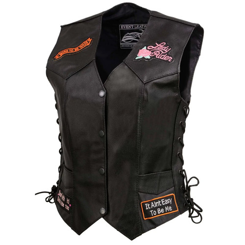 Gilet biker pre - -patched, pelle