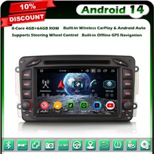 Android 14 GPS Autoradio Mercedes A/C/G/CLK Classe W209 W203 Viano Vito W463 DVD