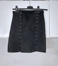 GONNA NERA CAMOSCIO BORCHIE ARGENTO ELASTICA SPACCHETTI TG UNICA