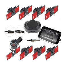 KIT 8 SENSORI DI PARCHEGGIO FRONTE/RETRO INVISIBILI CON CICALINO Nero