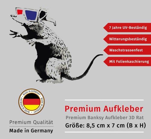 Adesivo banksy rat - adesivo, 3d