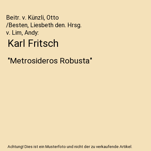 Karl fritsch metrosideros - fritsch:, "metrosideros
