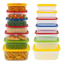 Set 7 contenitori per alimenti cibo in plastica con coperchio Contenitore Frigo