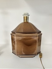 Ernestine Salerno Grande Lampada In Ceramica Marrone Craquelè 